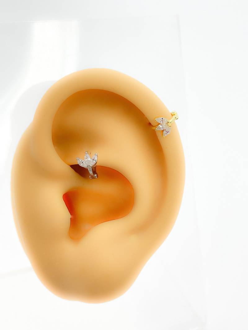 Piercing #101 925 Silber Vergoldet Hahn Rook Daith Helix Ohrringe Silber Mini Hoop Tiny Winzig Klein Tragus von Siristat
