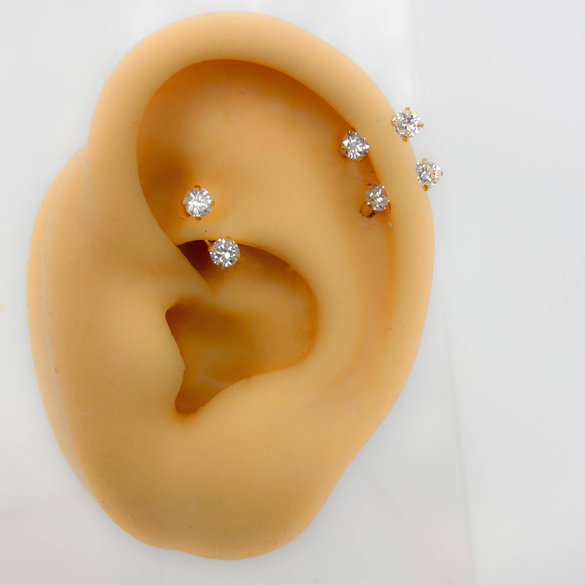 Piercing 107 Barbell 6 Mm Ring Rund Halb 316L Chirurgen Stahl 18 Karat Vergoldet Cubic Zirconia Daith Helix Hahn Nase von Siristat