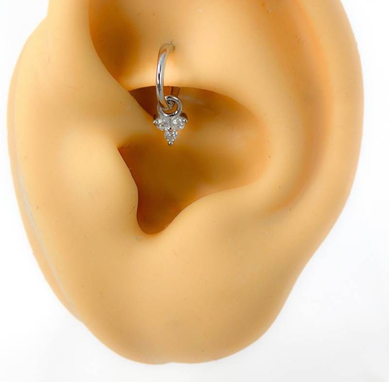 Piercing #130 925 Silber Hahn Rook Daith Helix Ohrringe Silber Mini Hoop Tiny Winzig Klein Tragus von Siristat