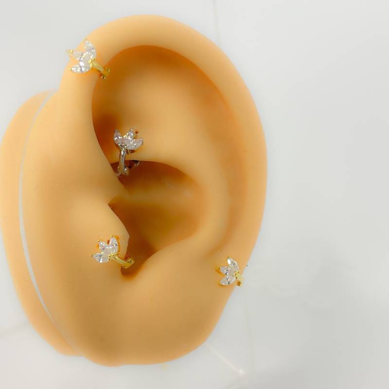 Piercing #132 Tiny 925 Silber Vergoldet Hoop Klein Klicker Helix Rook Tragus Mini von Siristat