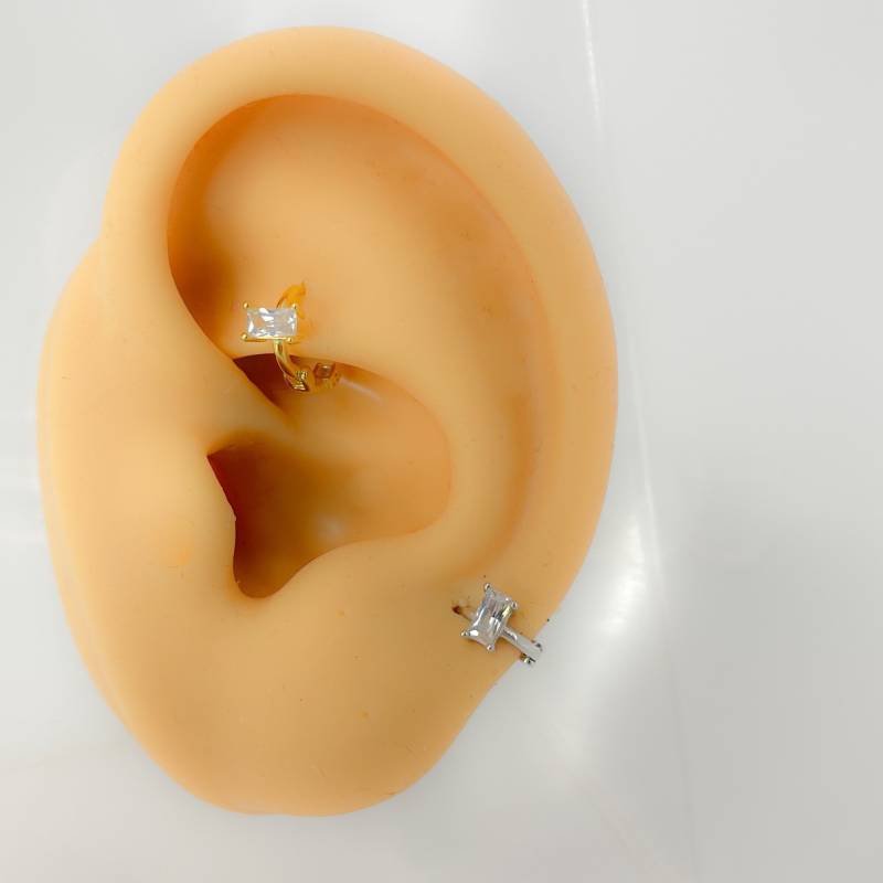 Piercing #137 Helix 925 Silber Vergoldet Rook Daith Tragus Klicker Mini Tiny Klein Rund Hoop Cubic Zirconia von Siristat