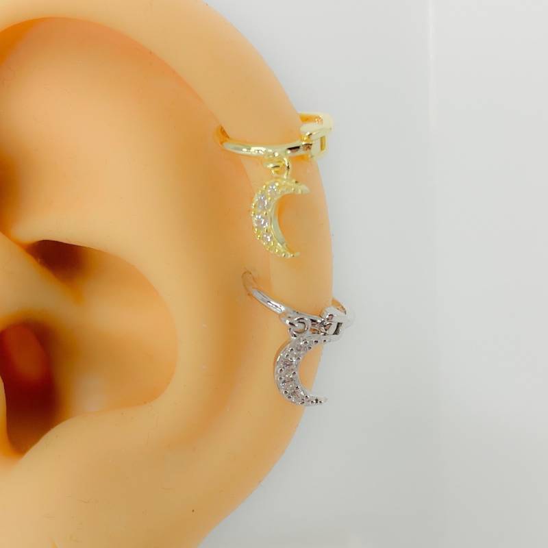Piercing #167 Hoop Mond 925 Silber Vergoldet Rund Helix Moon Schmuck von Siristat