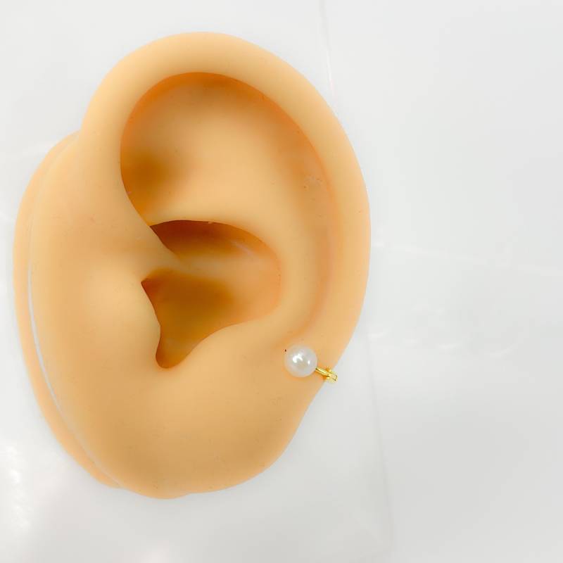Piercing #171 Ohrring Rund Perlen Silber Vergoldet Tragus Helix Rookmini Hoop von Siristat