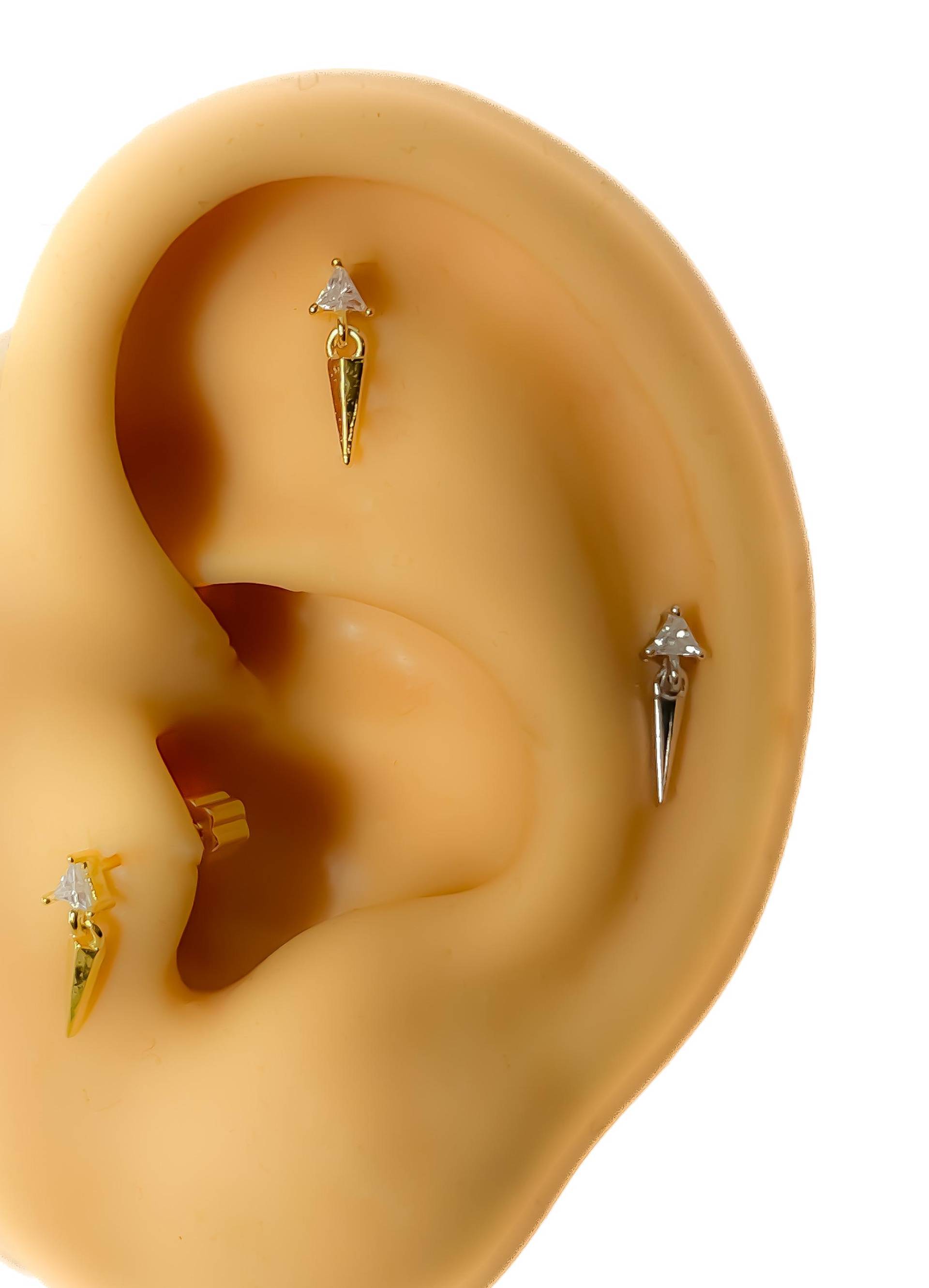 Piercing #187 925 Silber Vergoldet Knorpel Helix Tragus Conch Mini Tiny Punk Boho von Siristat