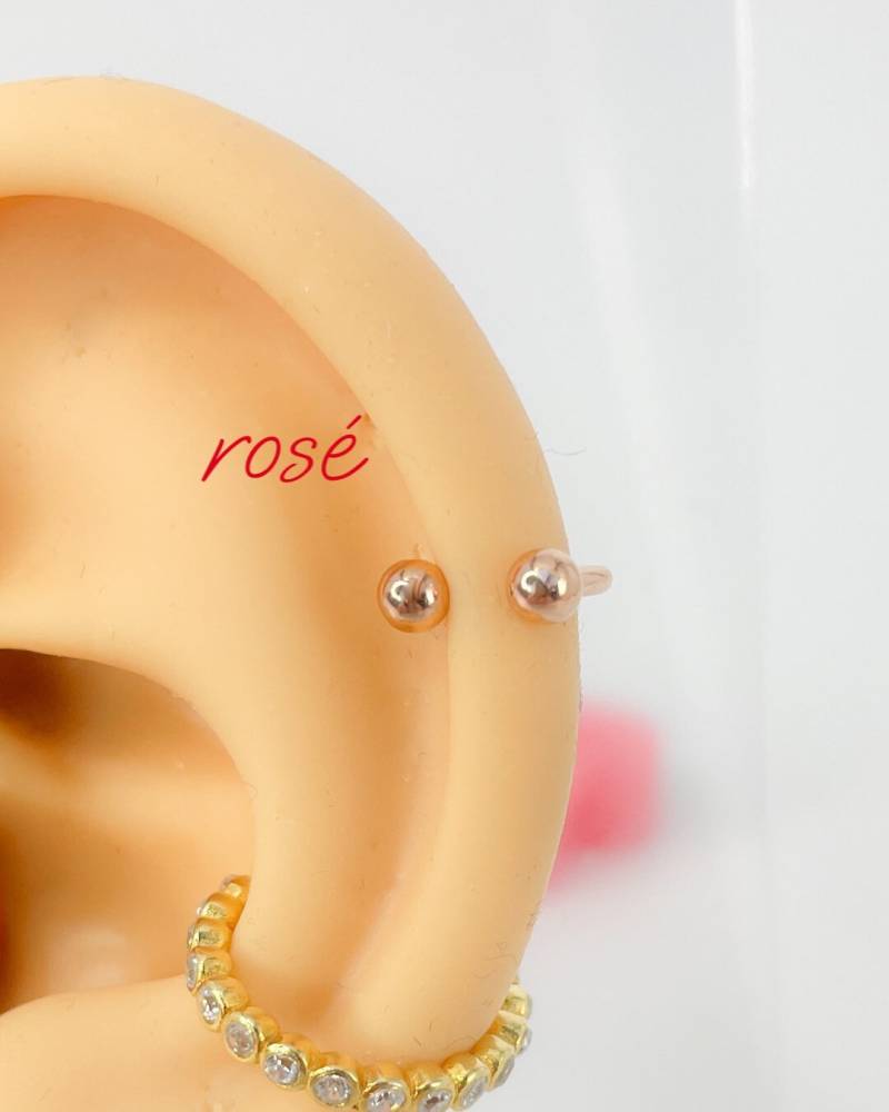 Piercing #194 Barbell Rosé Vergoldet Gold Stainless Steel 6 Mm Tiny Mini Hoop Septum Helix Tragus von Siristat