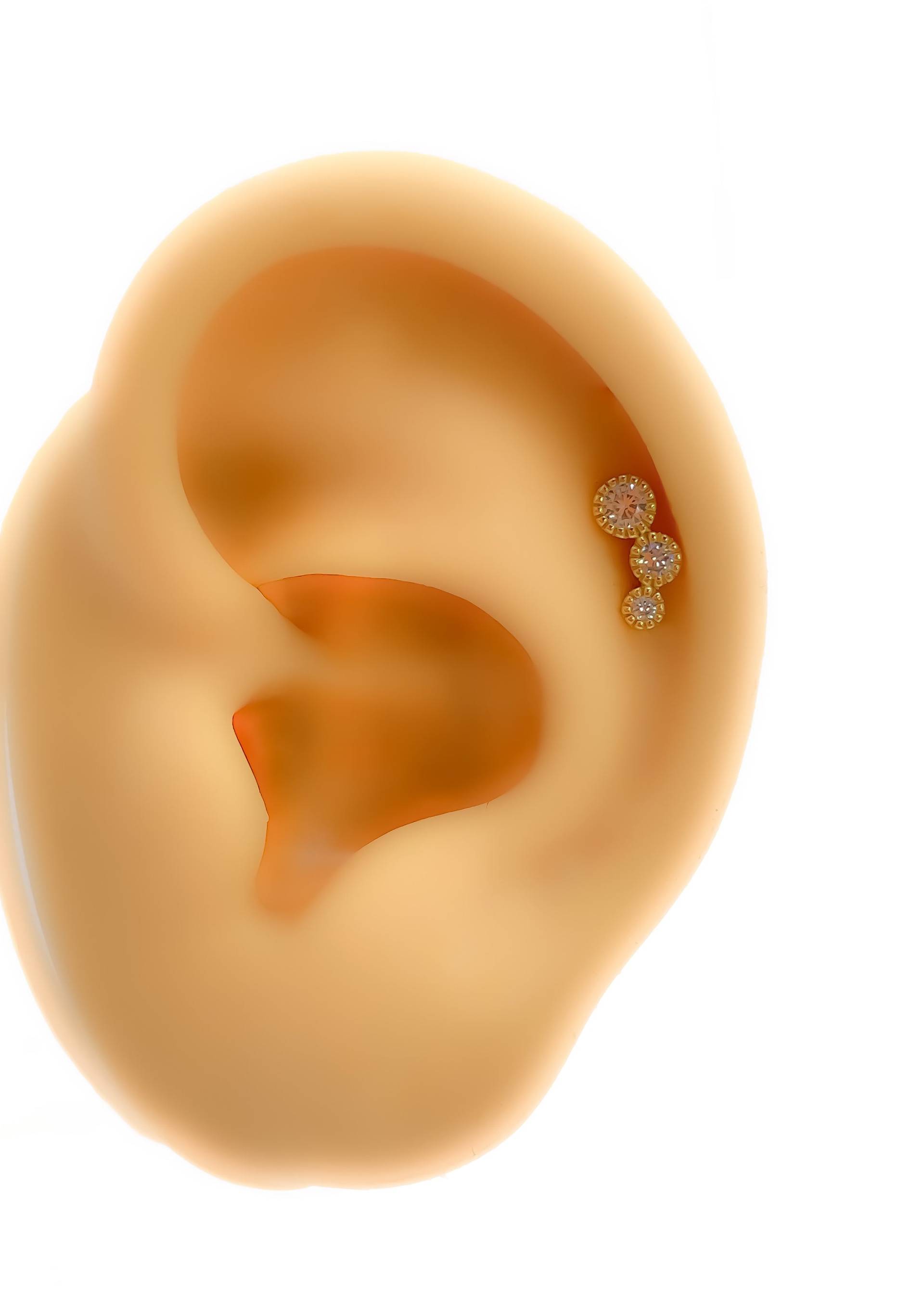 Piercing #216 Tragus Helix 925 Sterling Silber Vergoldet Mini Tiny Stud Strass Knorpel von Siristat