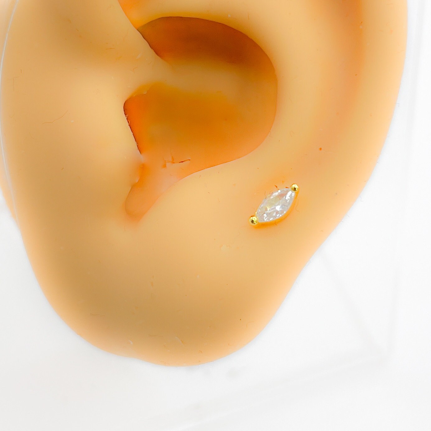 Piercing #273 925 Silber Vergoldet Flat Back Knorpel Helix Tragus von Siristat