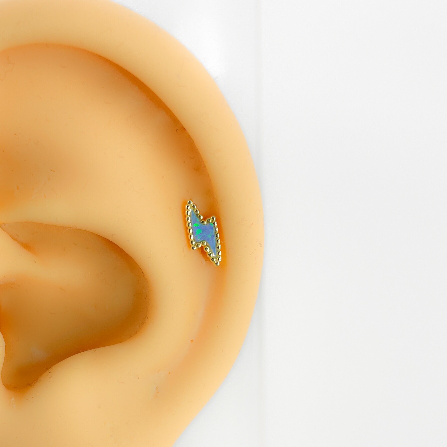 Piercing #292 925 Silber Vergoldet Blau Blitz Helix von Siristat