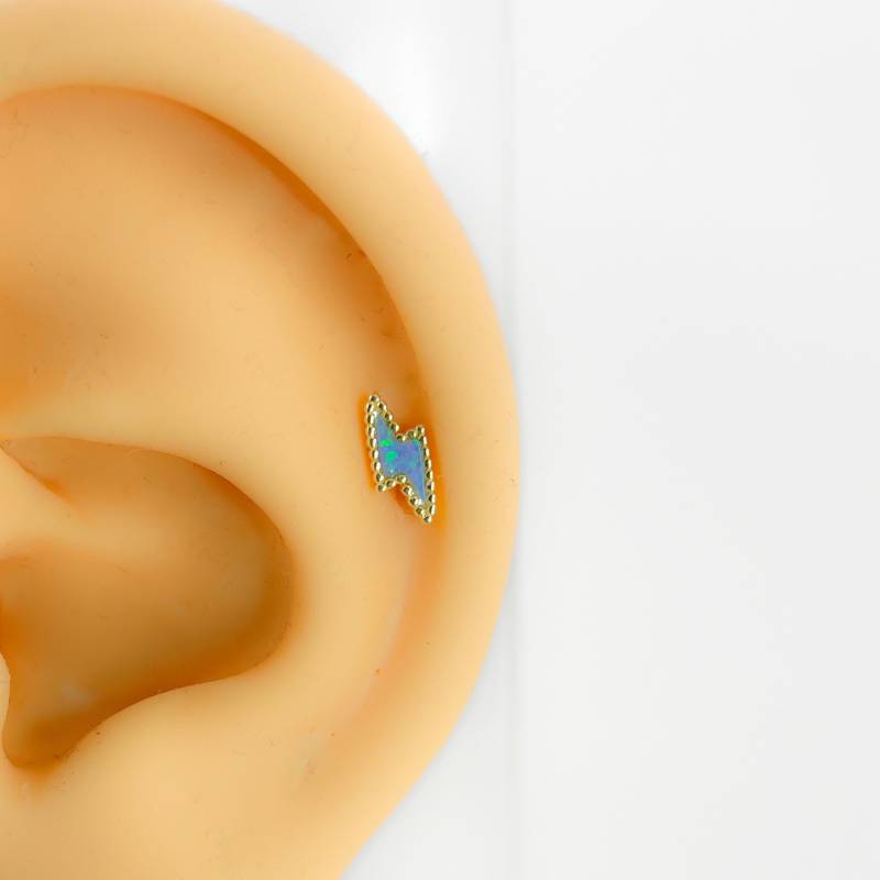 Piercing #292 925 Silber Vergoldet Blau Blitz Helix von Siristat