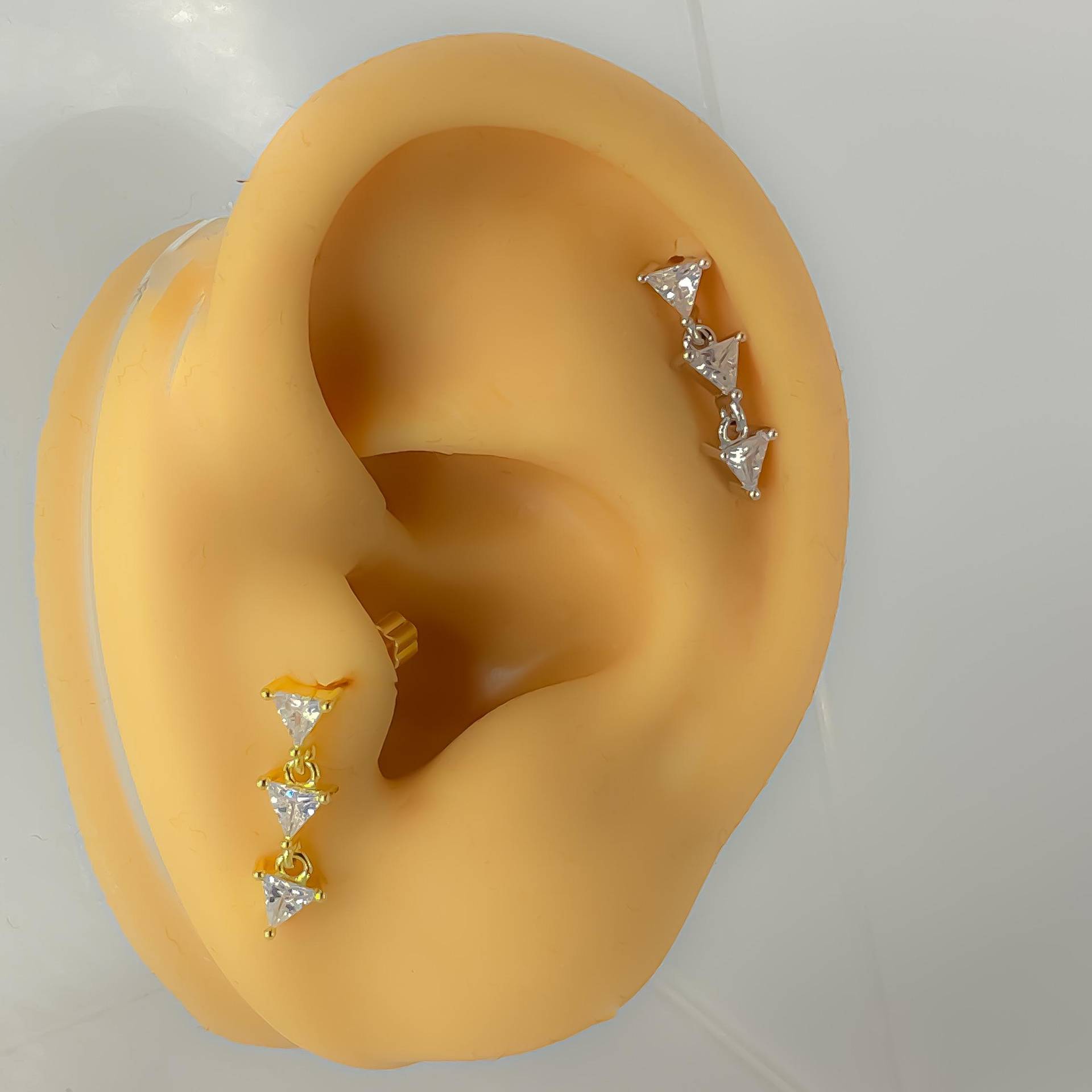 Piercing 294 Dreieck Strass Helix 925 Silber Vergoldet von Siristat