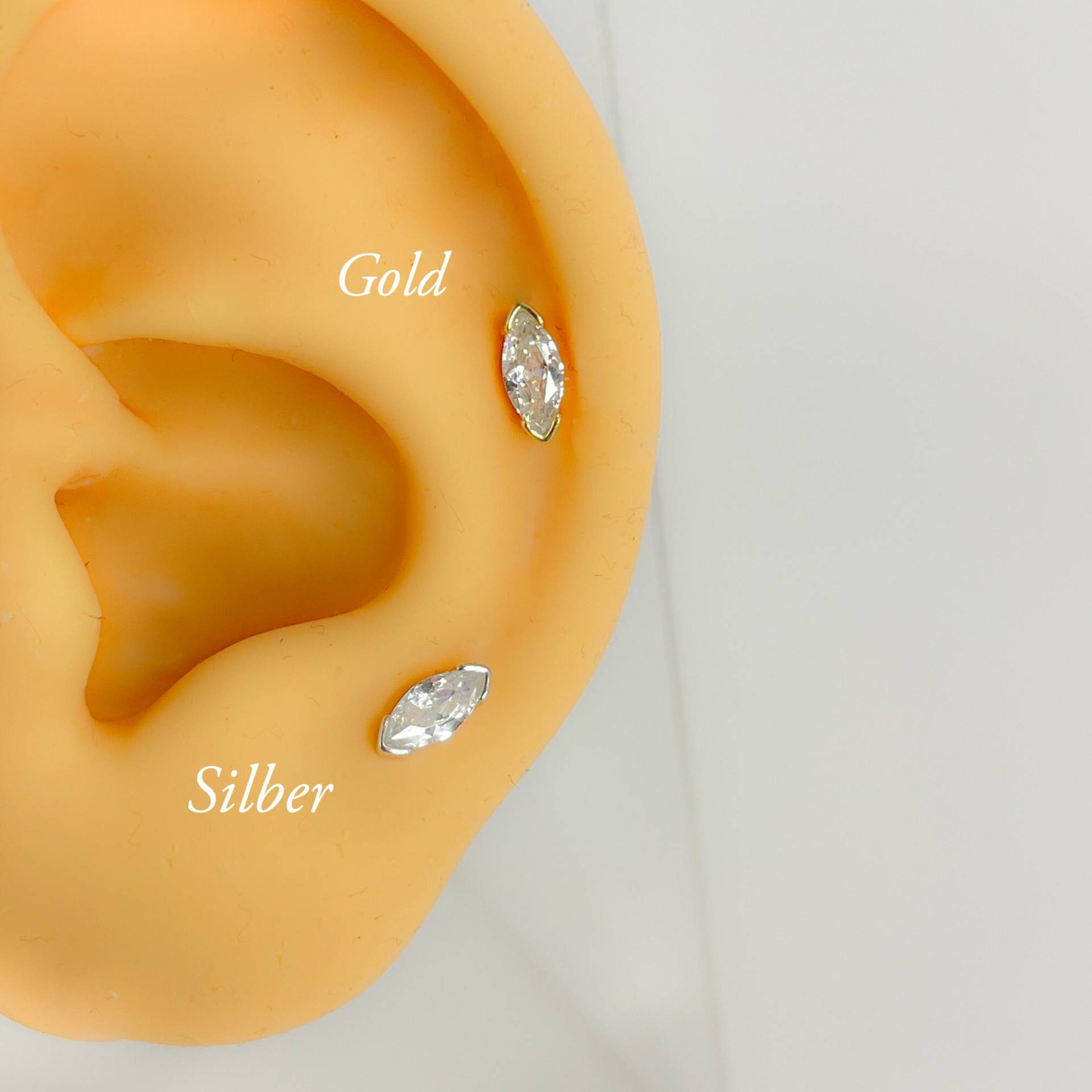 Piercing #300 925 Silber Vergoldet Helix Mini Tiny Minimalistisch Knorpel Stecker von Siristat