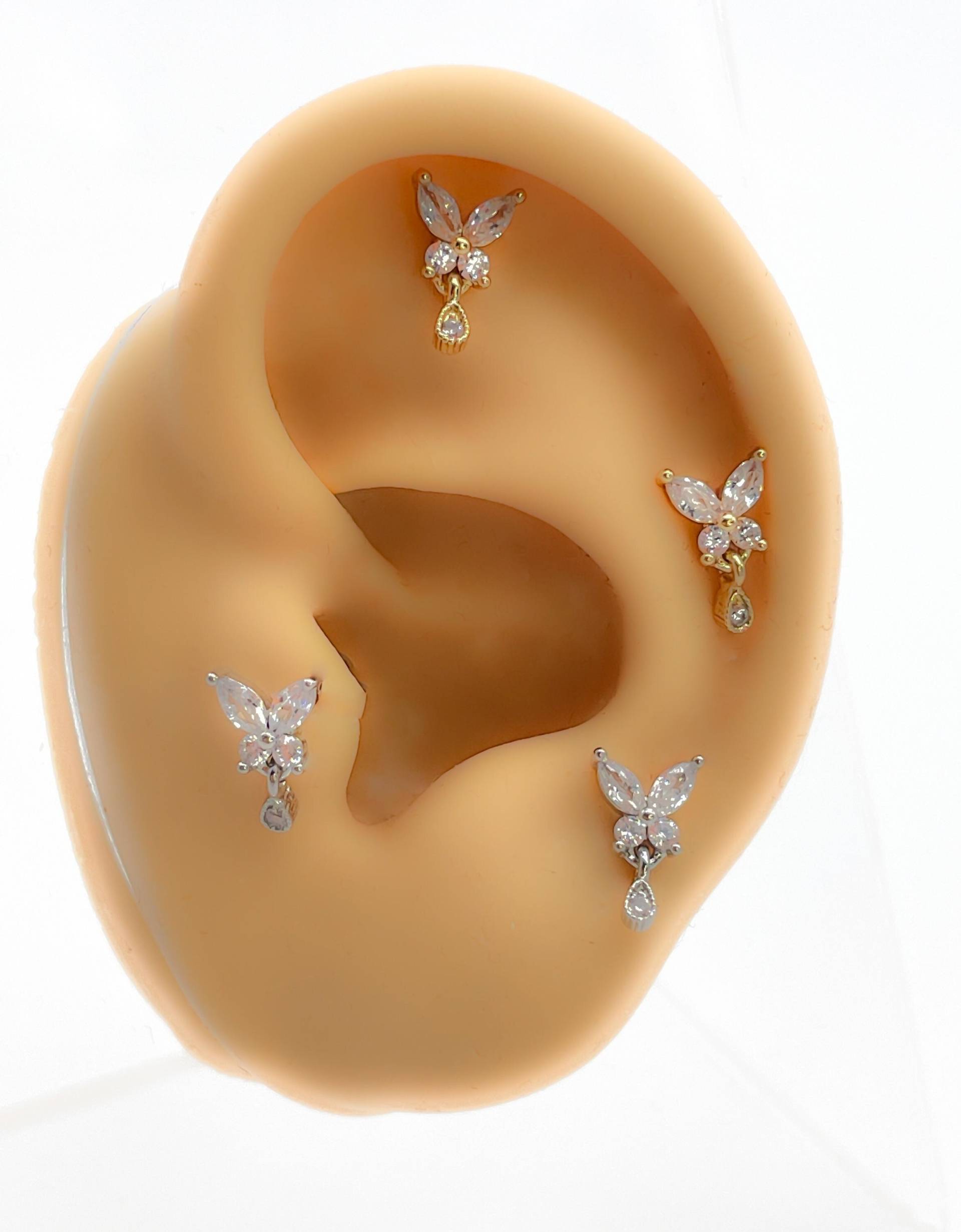 Piercing 316L Chirurgen Stahl Vergoldet Schmetterling #326 von Siristat