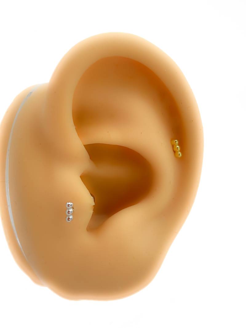 Piercing #327 925 Sterling Silber Vergoldet Helix Tiny Strass Tragus Mini Knorpel Stud von Siristat