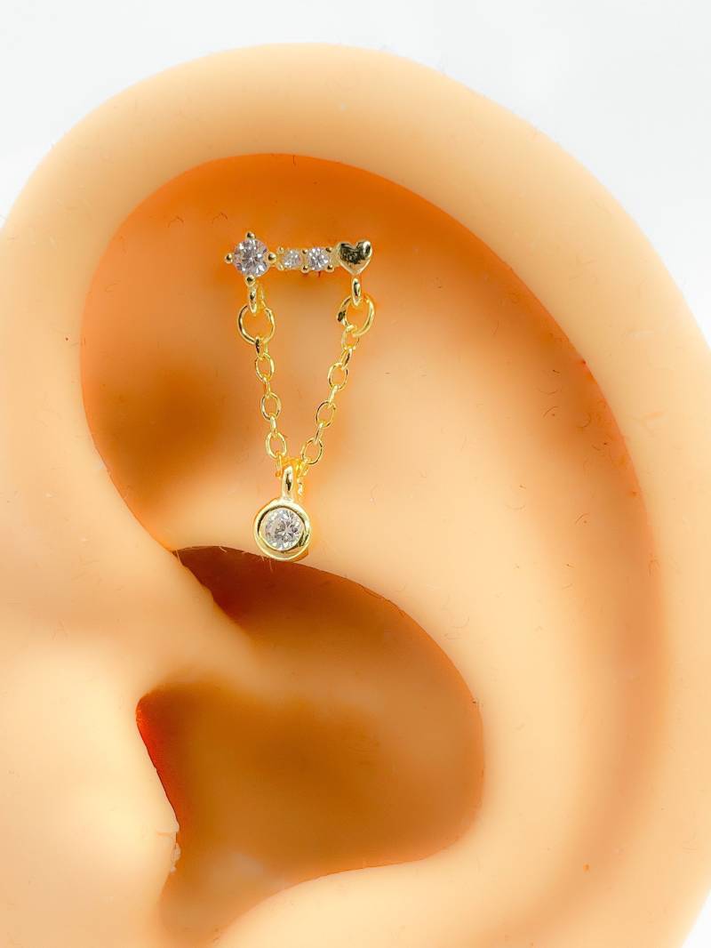Piercing 925 Silber Vergoldet Helix Kette Nr.287 von Siristat