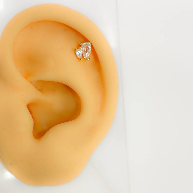 Piercing 925 Silber Vergoldet Helix Strass Nr.291 von Siristat