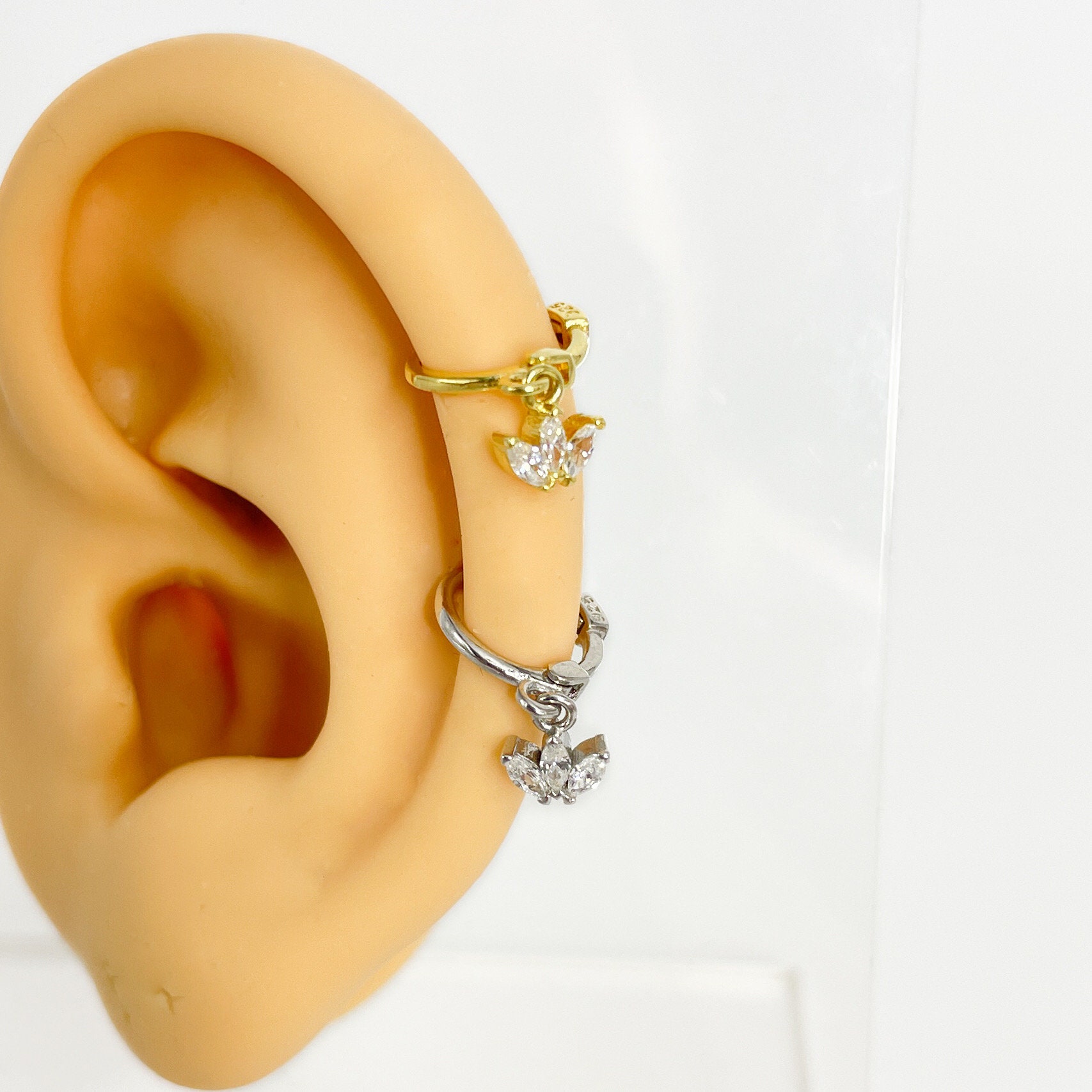 Piercing 925 Silber Vergoldet Hoop Lotus Helix Nr.276 von Siristat