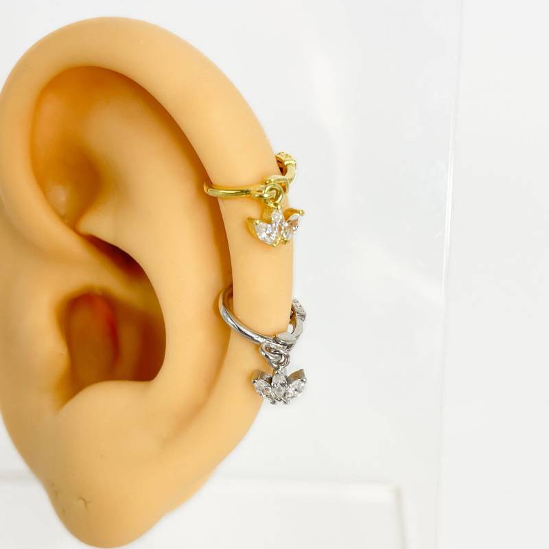 Piercing 925 Silber Vergoldet Hoop Lotus Helix Nr.276 von Siristat