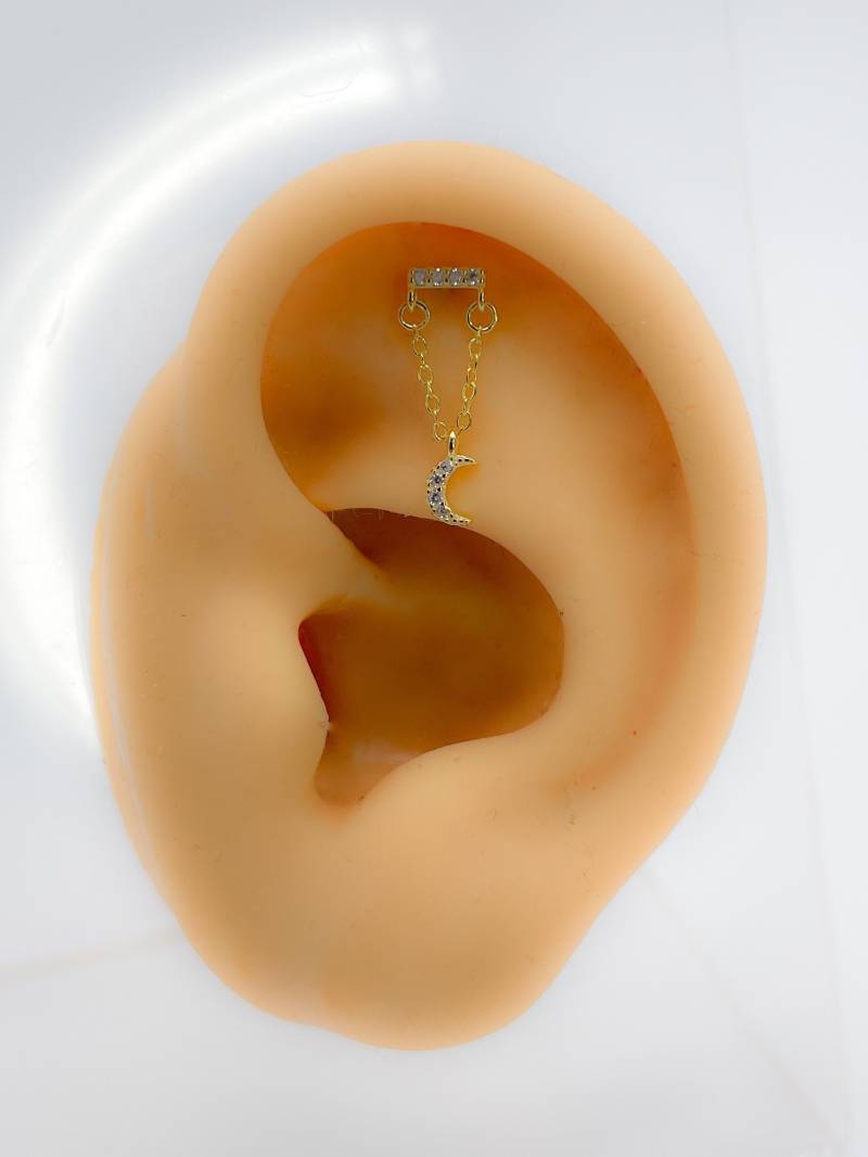 Piercing 925 Silber Vergoldet Mond Nr.266 von Siristat