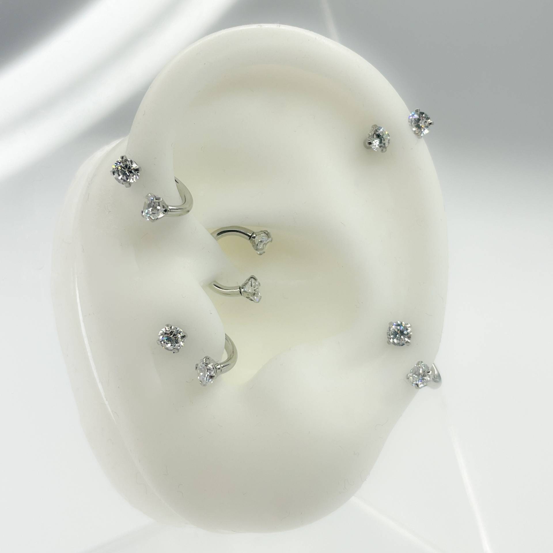 Piercing Barbell #107 Silber 316L Chirugen Stahl Cubic Zircon 6 Mm 8 Helix Daith Rook Knorpel Septum von Siristat