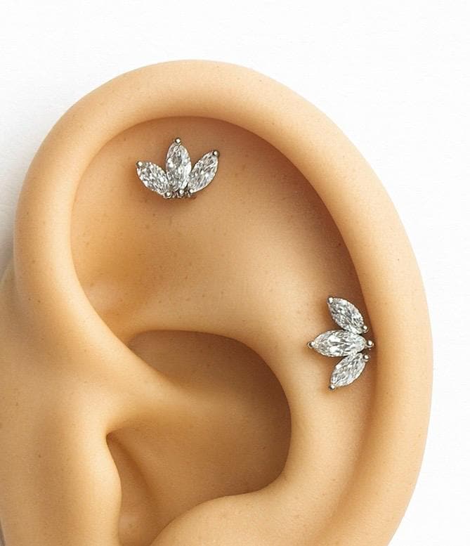 Piercing Lotus 316 Chirurgen Stahl Vergoldet Nr.195 Flat Back Helix Labret von Siristat