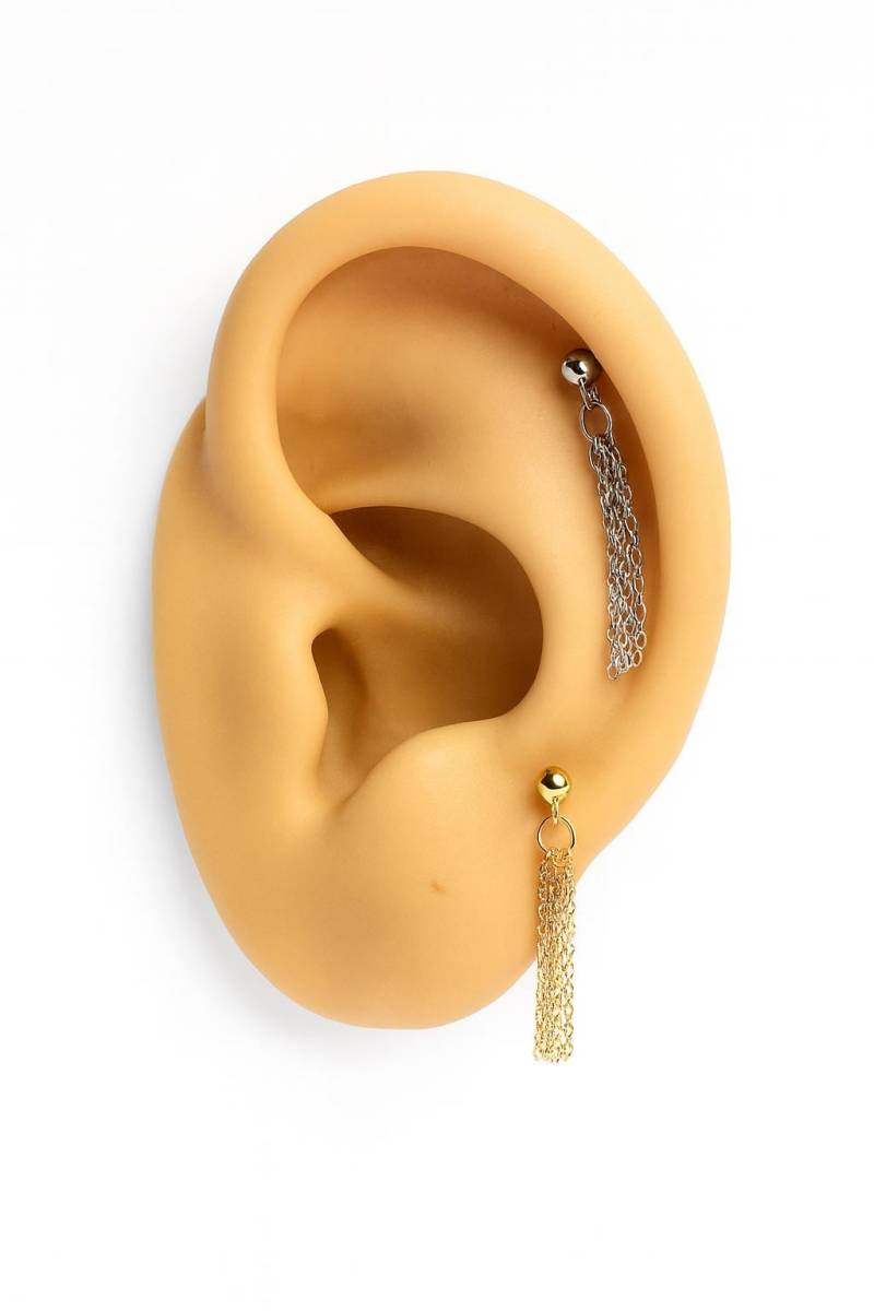 Piercing Nr. 278 Helix 925 Silber Vergoldet Ketten von Siristat