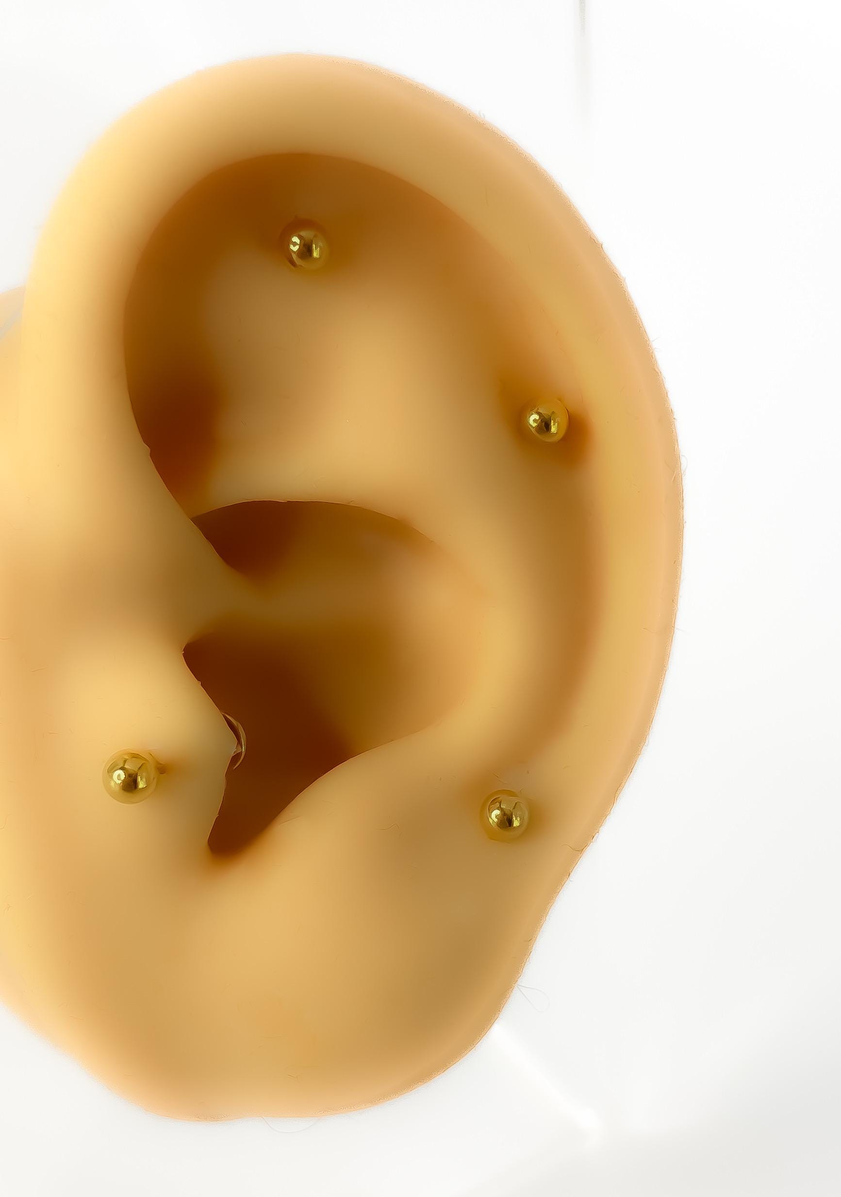 Piercing Nr.197 Chirurgen Stahl 316L Vergoldet Flat Back Kugel von Siristat