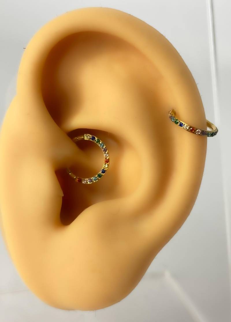 Ring Hoop Piercing #95 Chirurgen Stahl Bicolore Daith Helix Septum Ohr Nase Klicker von Siristat