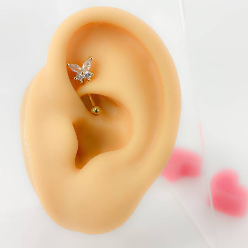 Rook Piercing 316L Chirurgen Stahl Schmetterling #103 von Siristat