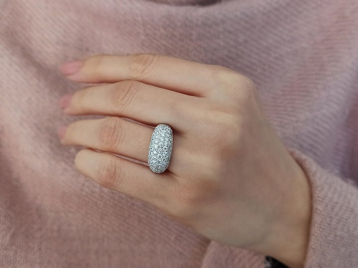 14K Solid Gold Dome Ring, Echter Diamant Chunky Luxus Ehering, Handgemachter Statement Frauen Verlobungsring, Einzigartiges Geschenk 14K Solid Gold Dome Ring, Echter Diamant Chunky Luxus Ehering, Handgemachter Statement Frauen Verlobungsring, Einzigartiges Geschenk von SiriusDiamond