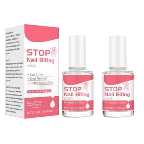 2X Nagel Kau-Stop (15ml) • Bitterer Anti-Nagelkauen-Lack Für Erwachsene & Kinder • Schutz Gegen Fingernägelkauen Und Daumenlutschen • Lang Anhaltende Formel • Für Zuhause, Schule & Arbeit von Sirseon
