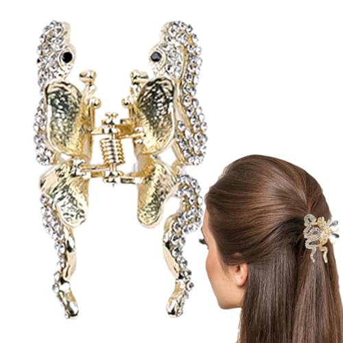 Sirseon Große Schlangen-Haarspange, Haarspange-Clips - Haarspange mit Strass-Schlangenmuster | Unregelmäßige Haarklammern in Schlangenform für Freunde, Mädchen, Frauen, Familie von Sirseon