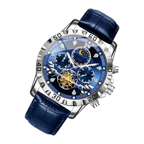 Mechanische Uhr, stilvolle Elegante Uhren, multifunktionales Mode-Accessoire, wasserdichter persönlicher Timer für den täglichen Gebrauch, blau, Refer to Description, Unisex von Sirseon