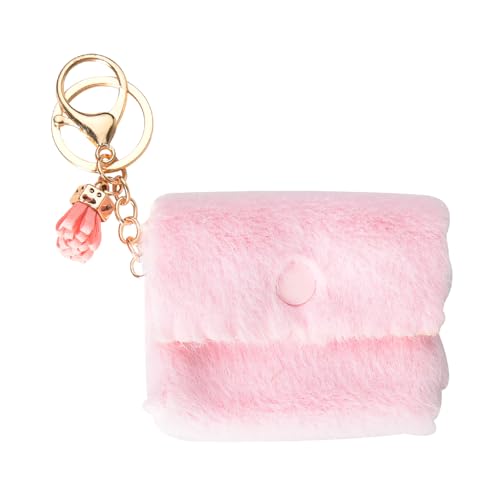 Plüsch-Münzgeldbörse, Schlüsselanhänger für Damen und Herren, niedlicher Geldbeutel, Münzen, Karten-Organizer, schöne Anhänger, Taschen, Schlüsselanhänger, Pink, small, Pinker von Sisadodo