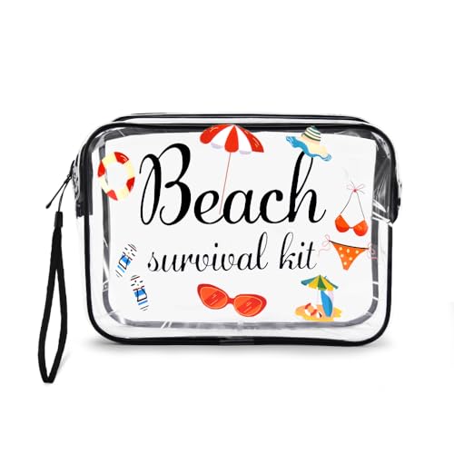 Sanddichte, wasserdichte, transparente Kunststoffbeutel für Damen und Mädchen, Sommerurlaub, Geschenke für Strandliebhaber, Tochter, Schwester, Nichte, Freunde, Transparente Tasche 1-2 von Sisadodo