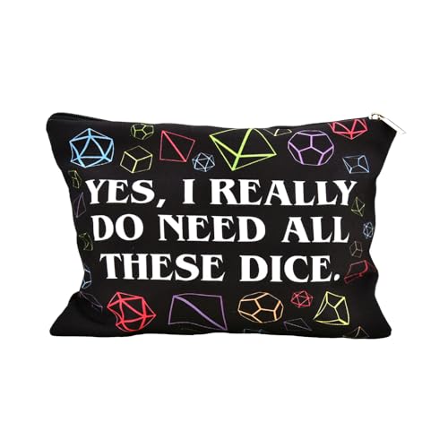 Sisadodo DND Würfeltasche für Männer und Frauen, Ja I Really Do Need All These Dices Dungeons and Dragons Aufbewahrungstaschen D&d Dungeon Master Reißverschluss Organizer Tasche für D4 D6 D20 von Sisadodo