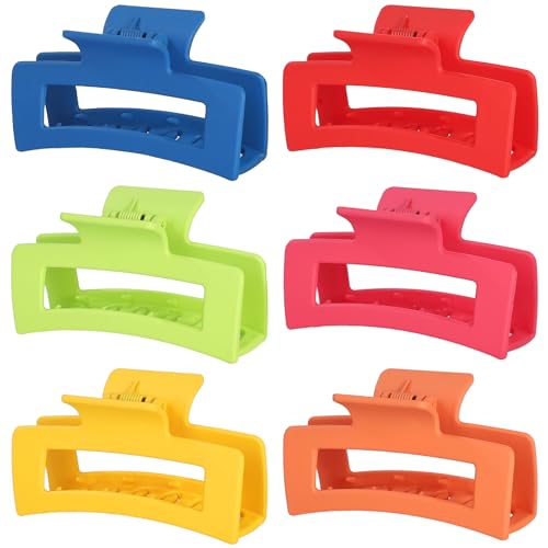 Sisiaipu Haarklammern, 8,9 cm, mittelgroß, 6 Stück, quadratisch und rechteckig, Bananenklammern für Damen und Mädchen, Dopamin von Sisiaipu
