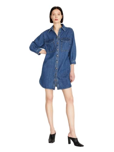 Sisley Damen 4fu6lv039 Dress, Blue Denim 902, 34 EU von SISLEY