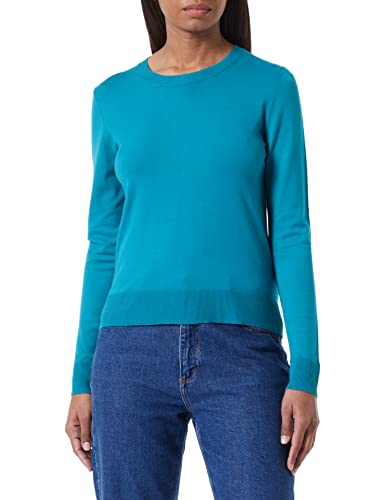 Sisley Damen L/S 14ETM100F Sweater, Teal 11J, L von SISLEY