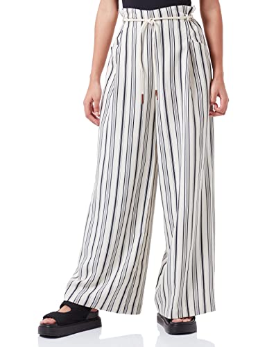 Sisley Damen Trousers 44TGLF014 Pants, Black and White Stripes 902, 34 von SISLEY