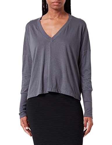 Sisley Damen V Neck Sweater L/S 3QU4L4003 T-Shirt, Dark Grey 0H7, L von SISLEY