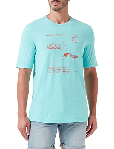 Sisley Herren 3GMRS100S T-Shirt, Turquoise 12A, x_l von SISLEY