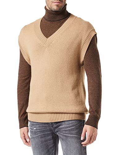 Sisley Herren S/L V Neck 105LS400B Sweater, Camel 704, M von SISLEY