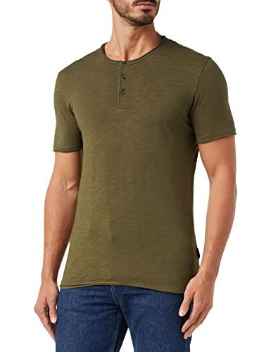 Sisley Men's 3YR7S1009 T-Shirt, Military Green 35A, L von SISLEY