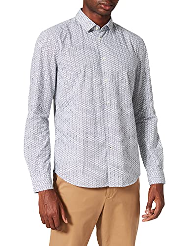 Sisley Mens 53UM5QI39 Shirt, Micro Geometric Print 66R, XL von Sisley