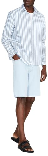 Sisley Mens Bermuda 4P7YS900P Shorts, Light Blue Denim 901, 36 von SISLEY
