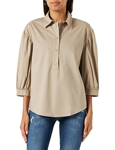 Sisley Women's 5FUALQ03A Blouse, Beige 18J, L von SISLEY