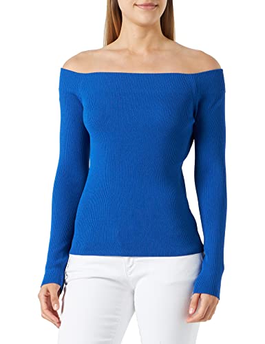 Sisley Women's Boat-Neck L/S 11APM102I Sweater, Bright Blue 36U, S von Sisley