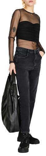 Sisley Women's Trousers 4UUALE01F Jeans, Black Denim 800, 29 von SISLEY