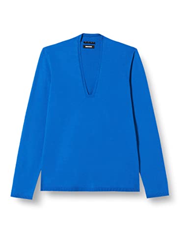 Sisley Women's V Neck L/S 14ETM400H Sweater, Bright Blue 36U, S von SISLEY