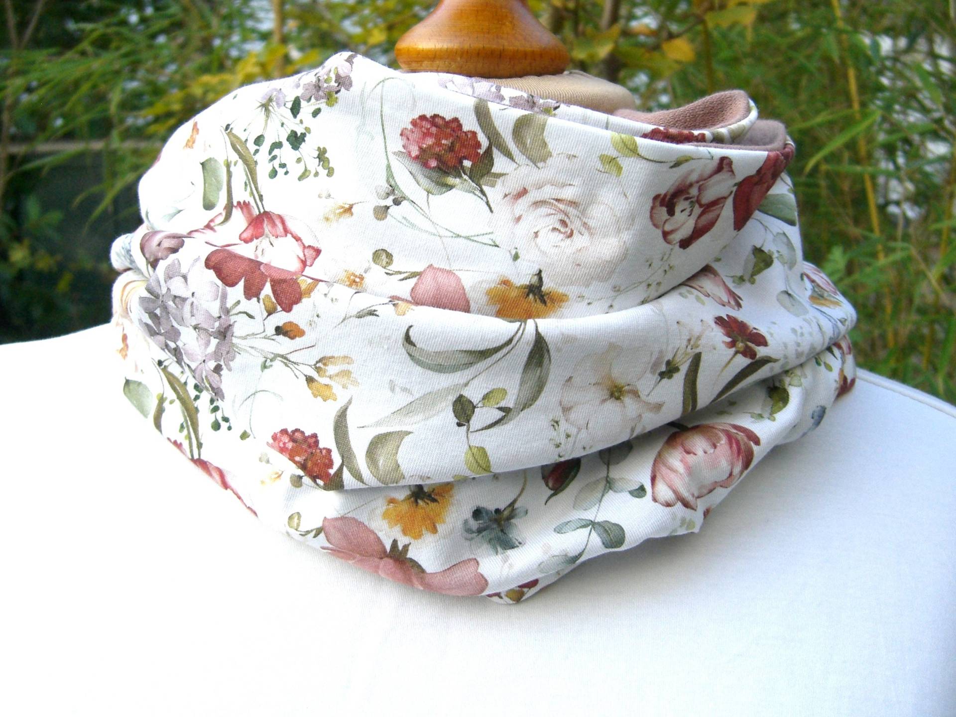 Blumen, Bio-Baumwoll Ottoman Mit Wolle, Jersey Oeko-Tex Standard 100 Class I, Loop, Schal, Blümchen, Shabby Chic von SissiundFroschkoenig